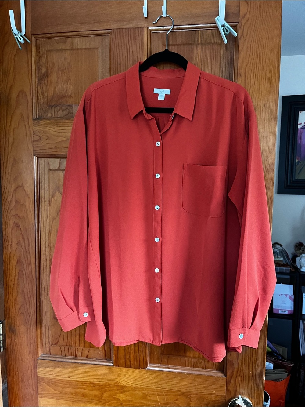 J. Jill dark pumpkin Women's Button-Up Blouse